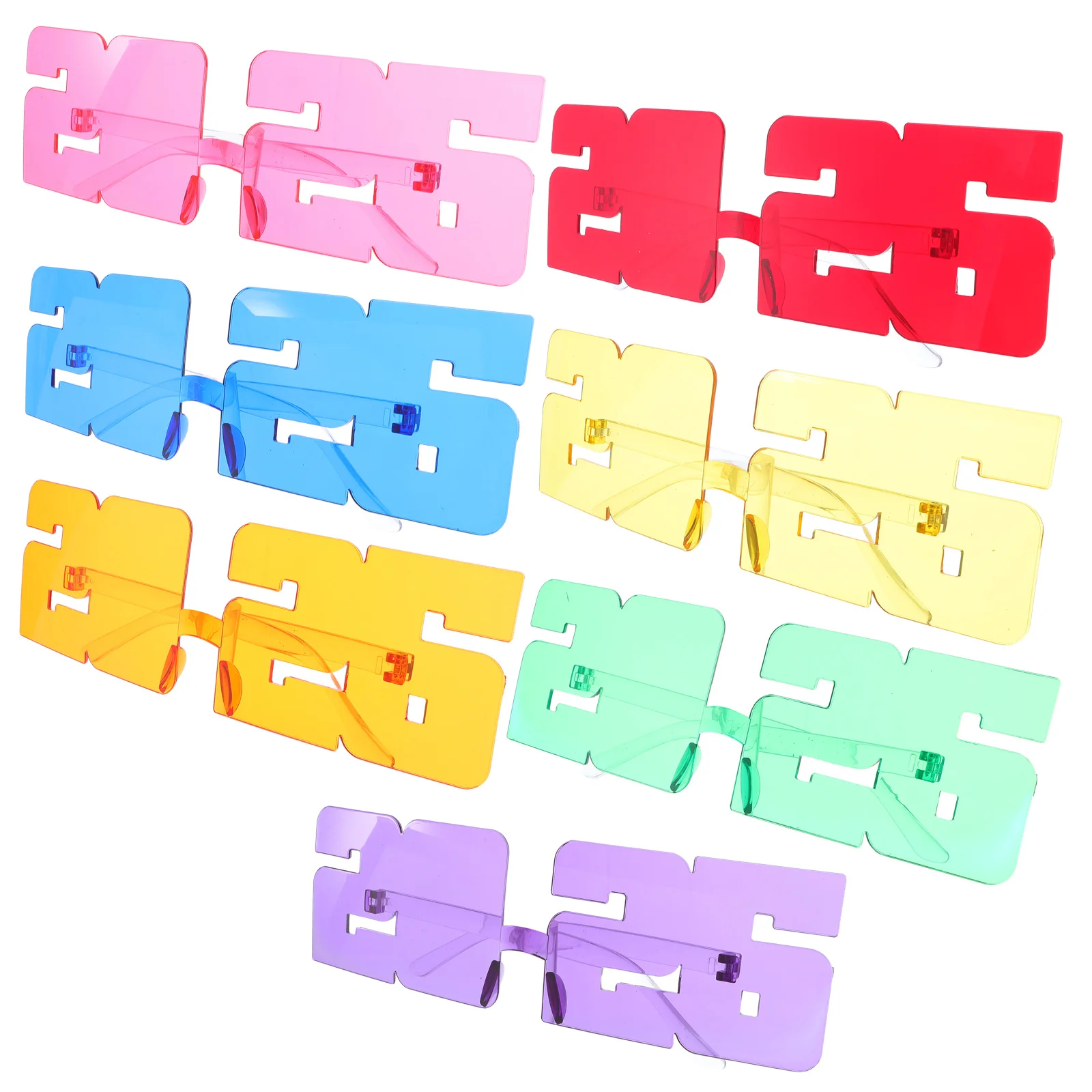 

7pcs 2026 Glasses Frame Happy New Year Eyeglasses Retro Party Sunglasses For Adults 2026 Number Eyewear New Years Eve Props