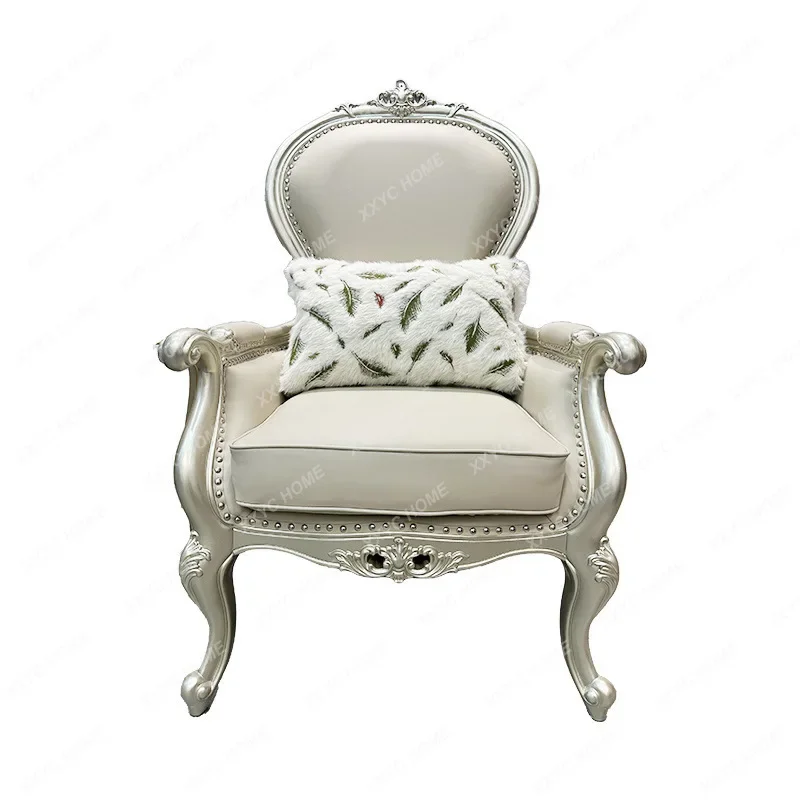 Jlight luxury solid wood sofa chair living room model room balcony leisure tiger chair