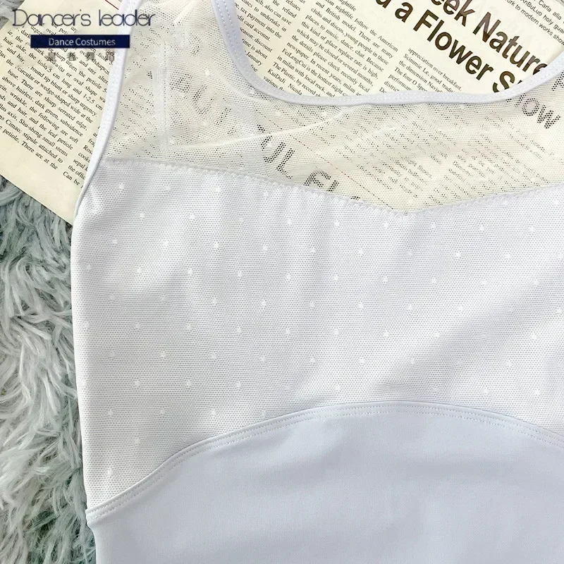 رداء رقص الباليه للممارسة بلا أكمام الملابس نجمة شبكة التطريز الجمباز يوتار الباليه الممثلة أداء الملابس