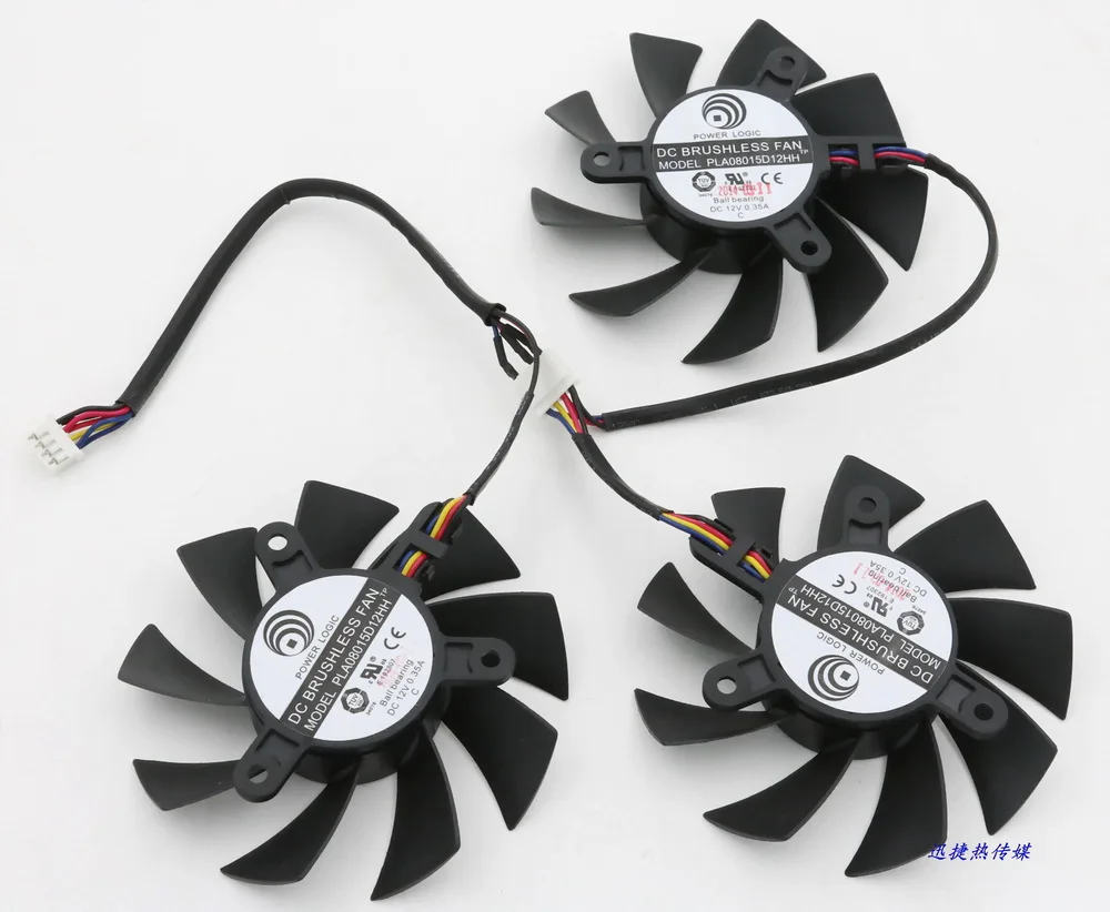 Original PLA08015D12HH 12V 0.35A for DATALAND PowerColor R9 290 / 290X Graphics Video Card Cooling Fan