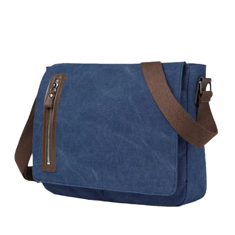 

Men's Shoulder Bag Men Retro Canvas Large Capacity 14-inch Crossbody Bags