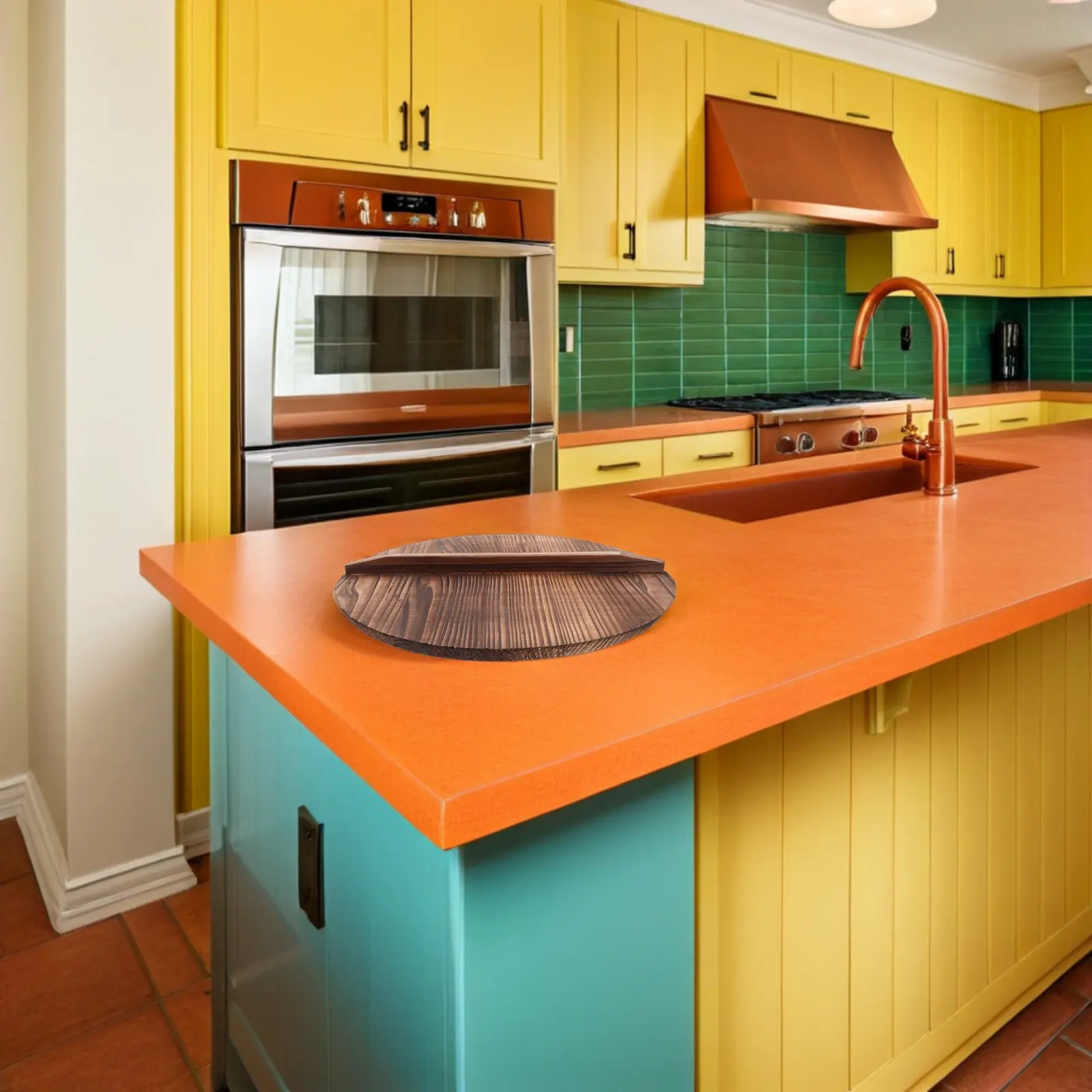 

Ретро-деревянная крышка для воков и сковородок с ручками против ожогов, сохраняющая эффективность при приготовлении на пару, защитная крышка для кухни