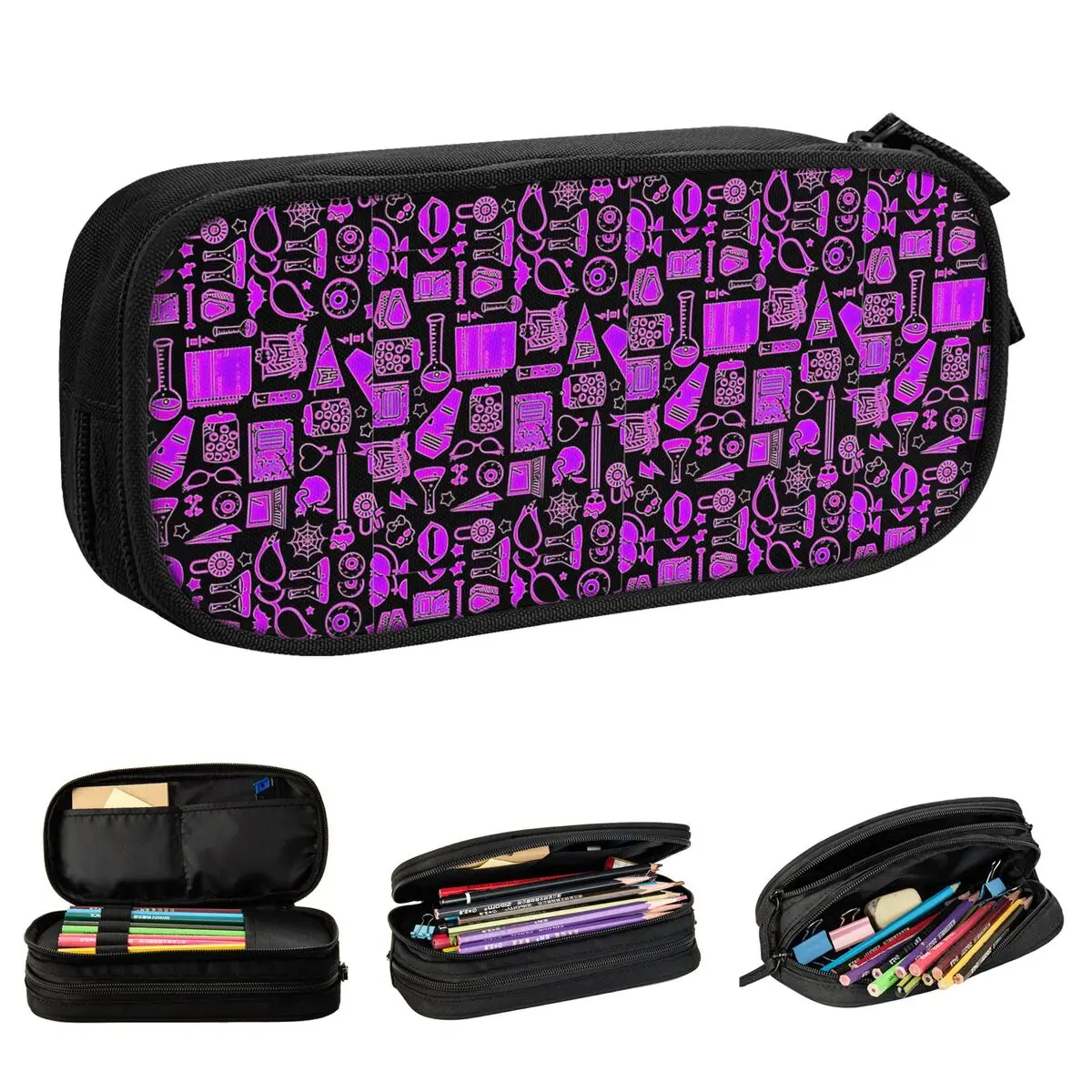 Monster High Film Pencil Case Fashion Anime Dolls Pen Holder Bags Girls Boys Large Storage Office Cosmetic Pencil Pouch