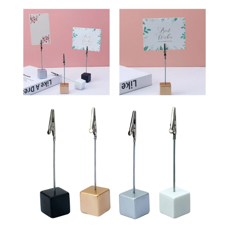 Fun and Practical Cube Base Memo Photo Holder Clips with Clasp Keep Your Notes Organized in Style