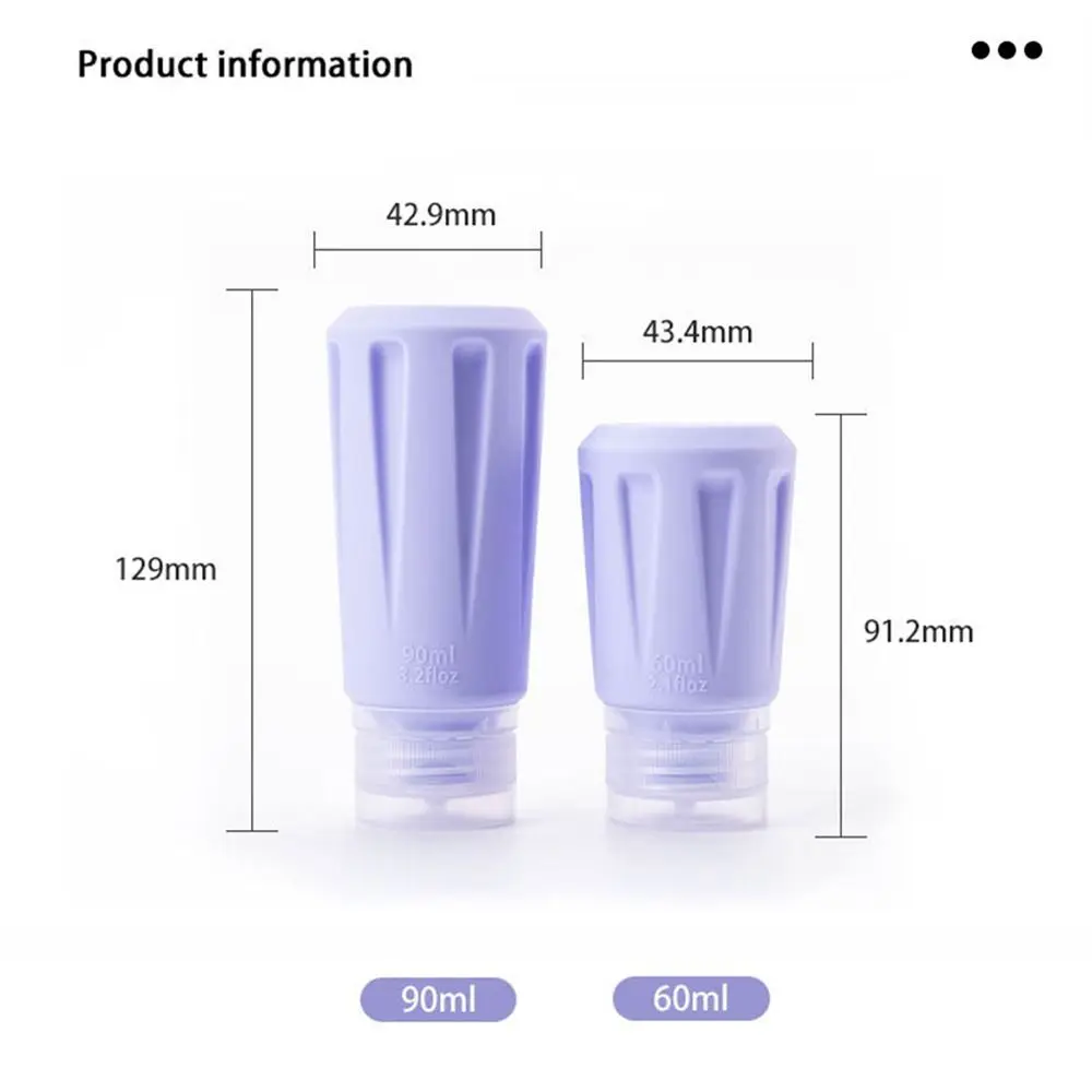 60ml 90ml Small Split Bottle Soft Silicone Lightweight Empty Container Durable Wear-resistant Outdoor Travel Accessories