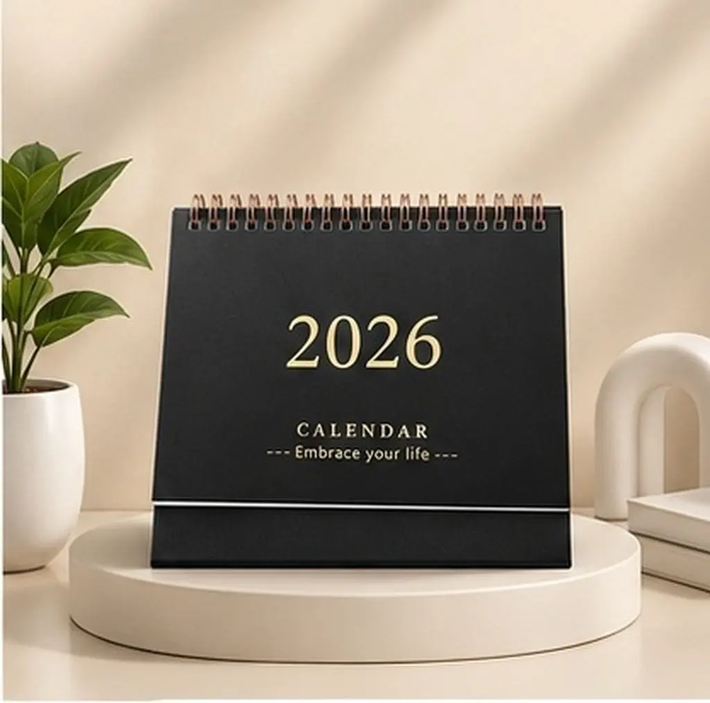 2026 Desk Calendar Small Mini Standing Flip Desktop Monthly Planner Compact Office and Home Use Small Desk Calendar