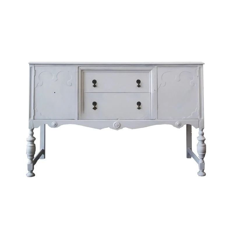 Light luxury high-end door cabinet retro solid wood dining side cabinet