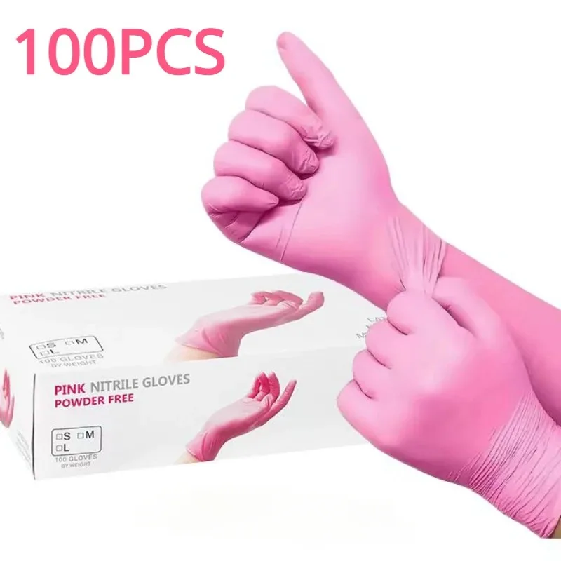 

100PCS Disposable Nitrile Gloves for Kitchen Multi-purpose Gloves Powder Free Dishwashing Disposable Waterproof Nitrile Gloves