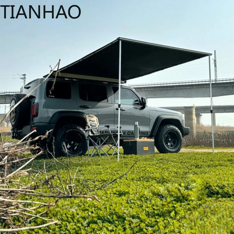 Outdoor Vinyl Carside Tent Camping Sunshade Rain Proof Off-road Vehicle Specific Side Tents Portable Folding Camping Sun Shelter