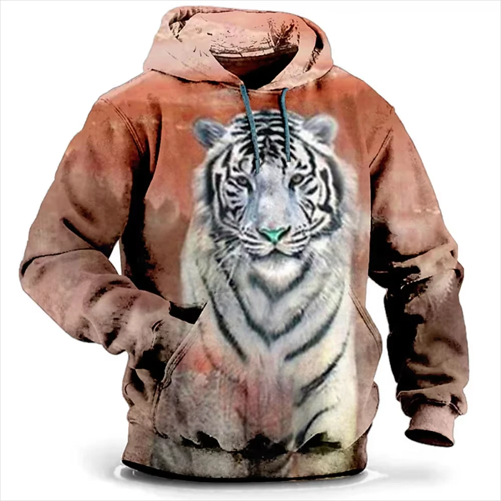 Men's Hoodies Sweatshirts Jungle Tiger Graphic Animal 3d Print Tracksuit Man Women Fashion Hip Hop Oversized Y2k Men's Clothing