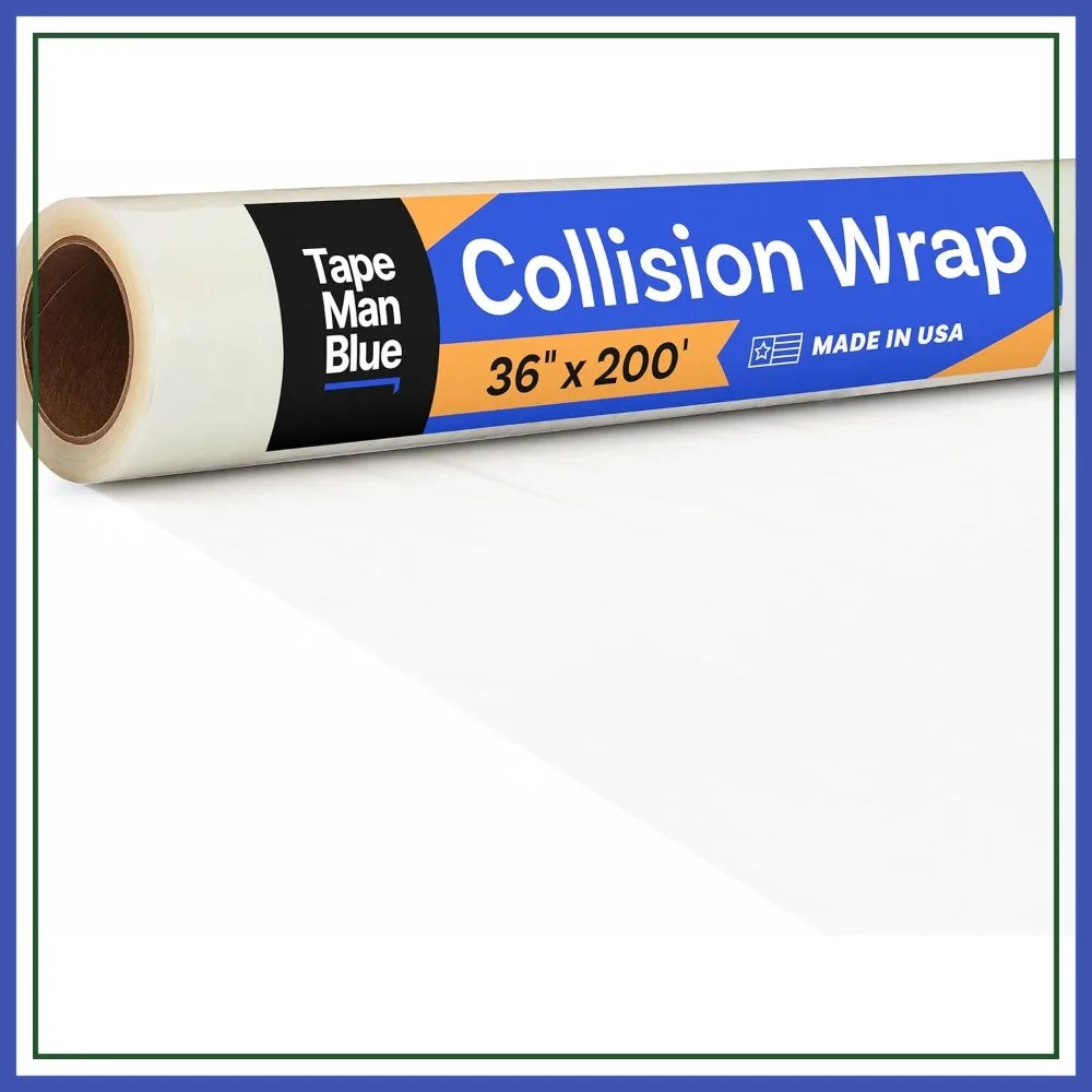 

Clear Collision Wrap 36in x 200ft Self-Adhesive Broken Window Cover for Cars