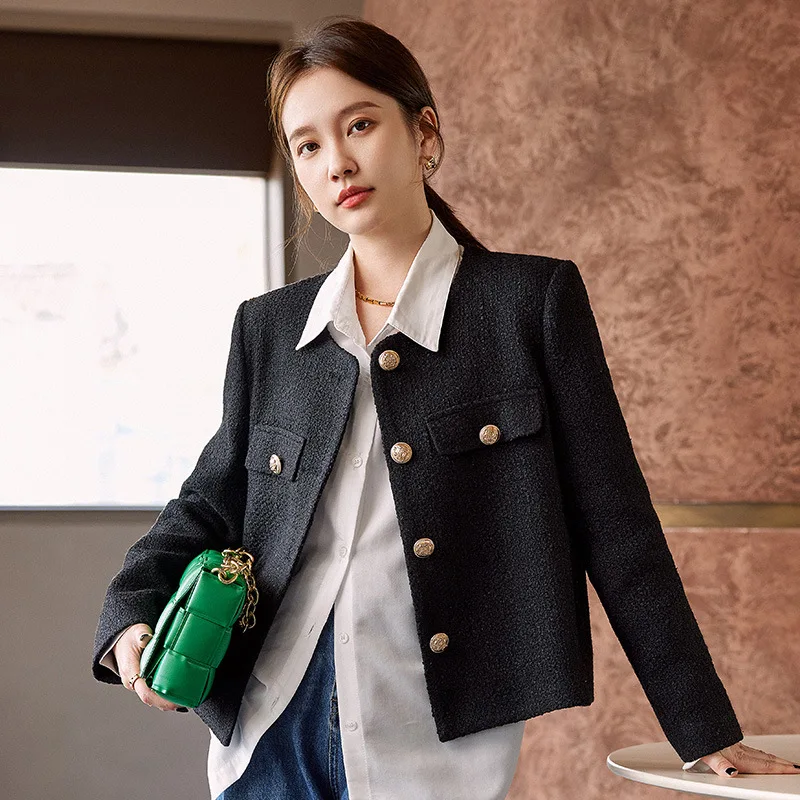 

2022 Autumn Women Korean Style Loose Short Blazer Solid Color Single Breasted Suit Jacket Female Fashion Full Sleeve Tops