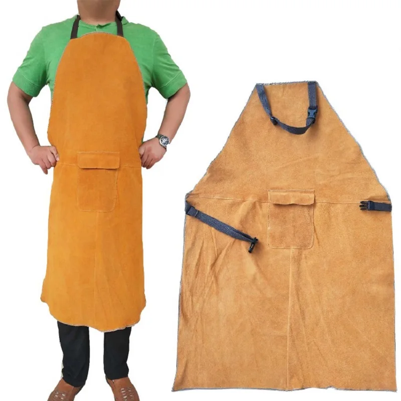 Professional Welding Suit Apron Leather Cowhide Welder Protective Clothes Carpenter Blacksmith Garden Clothing Working Apron