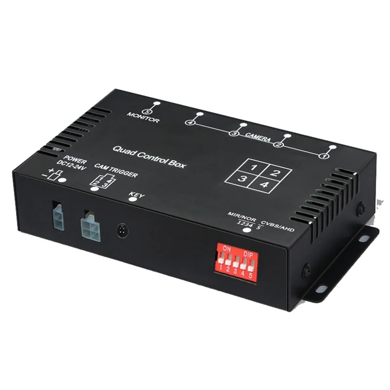 

A029-4 Channel Video Splitter 1080P AHD DC12V 24V Camera Video Screen Switch For RV Truck Bus
