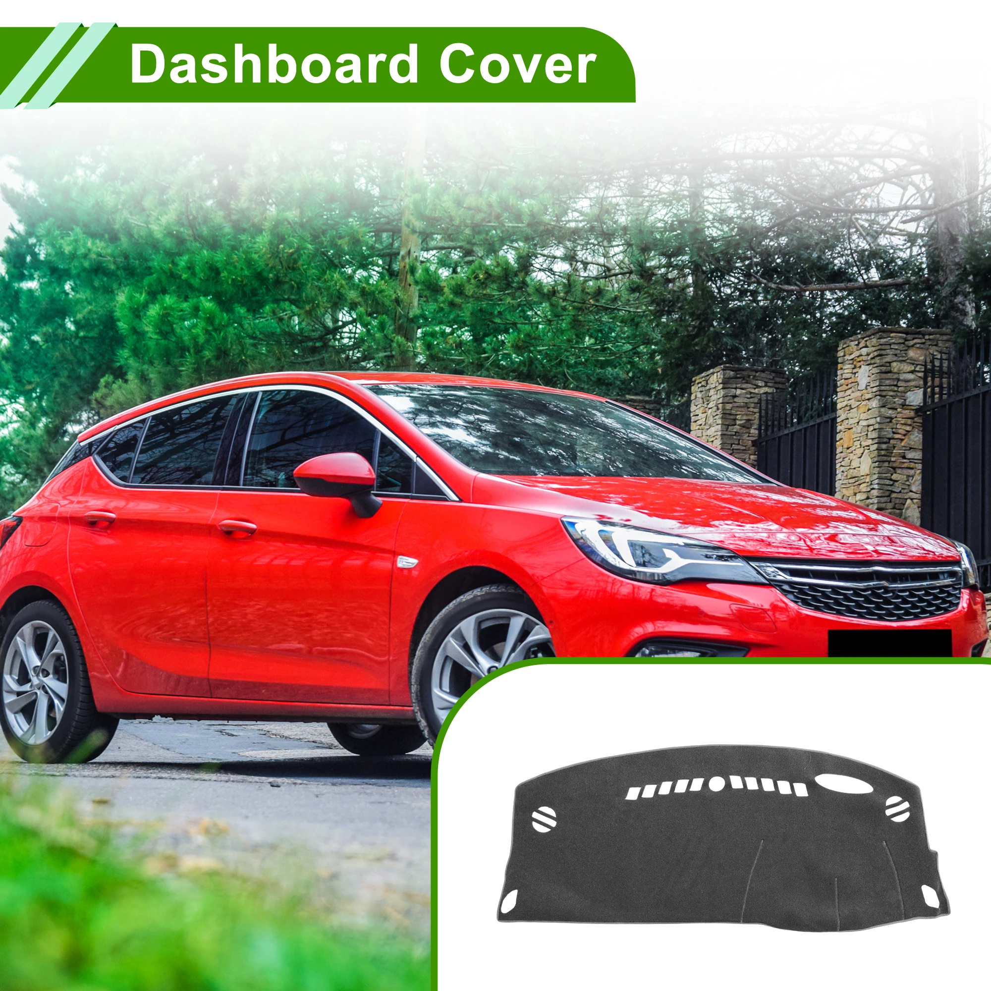 

Накладка на приборную панель UXCELL для Opel Astra K 2016-2019, полиэстер, серая, 1 шт.