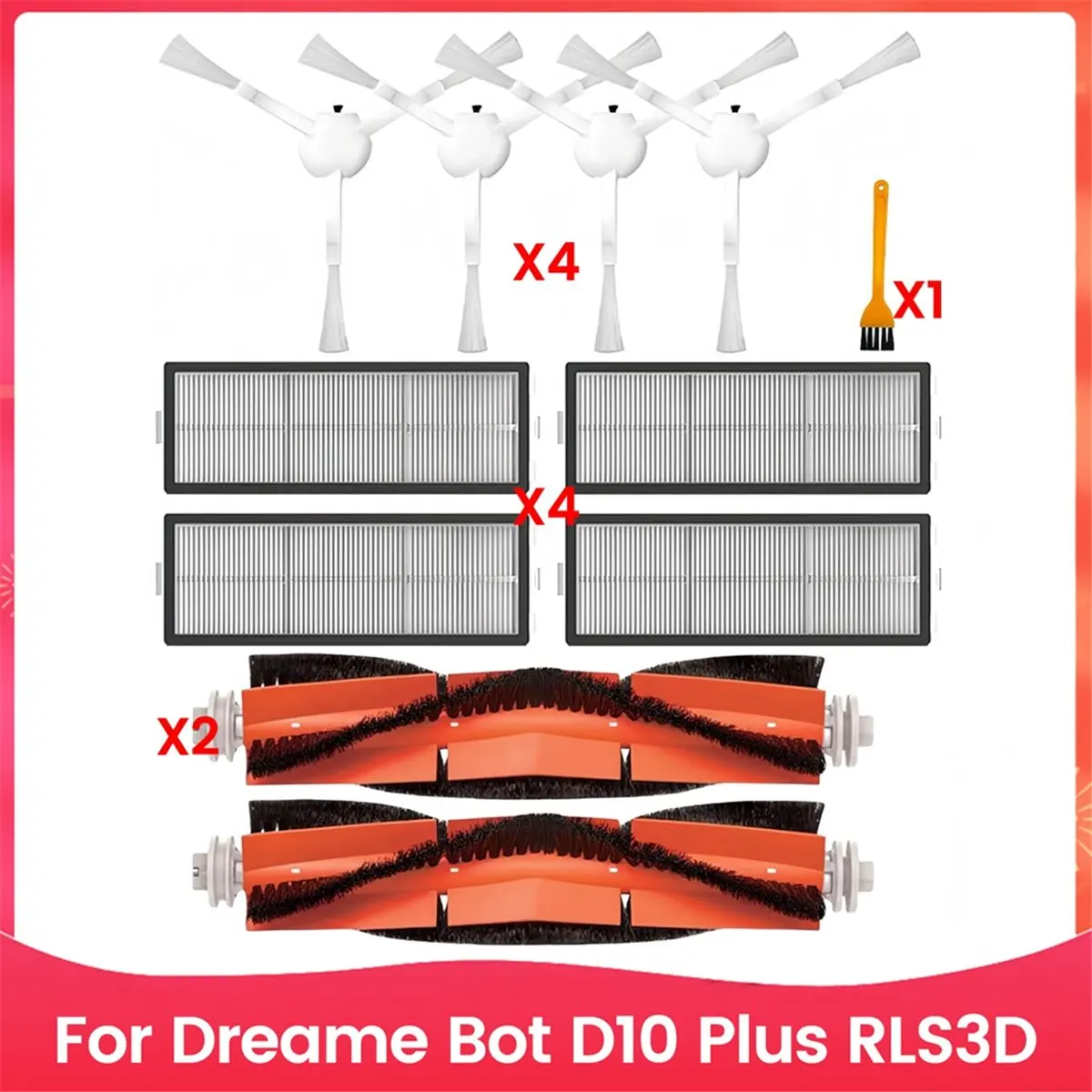 A58Z Accessories Kit for Bot D10 Plus RLS3D Robot Vacuum Main Side Brush Hepa Filter Replacement Spare Parts