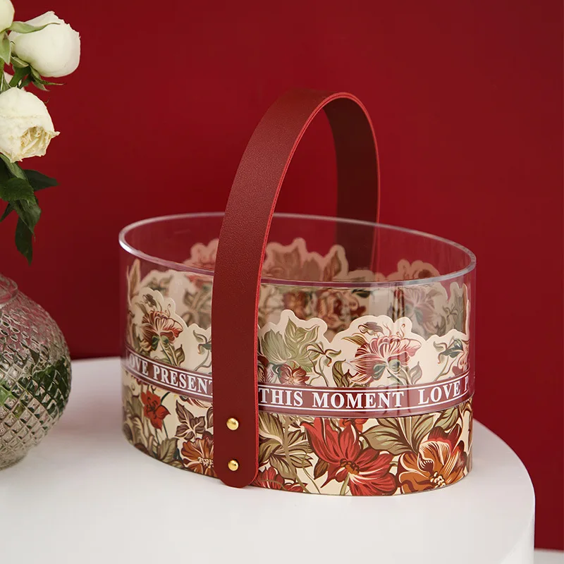 1pc Luxury Round Transparent Acrylic Gift Box Candy Chocolate Gift Return Jewelry Wedding Essential Handbag