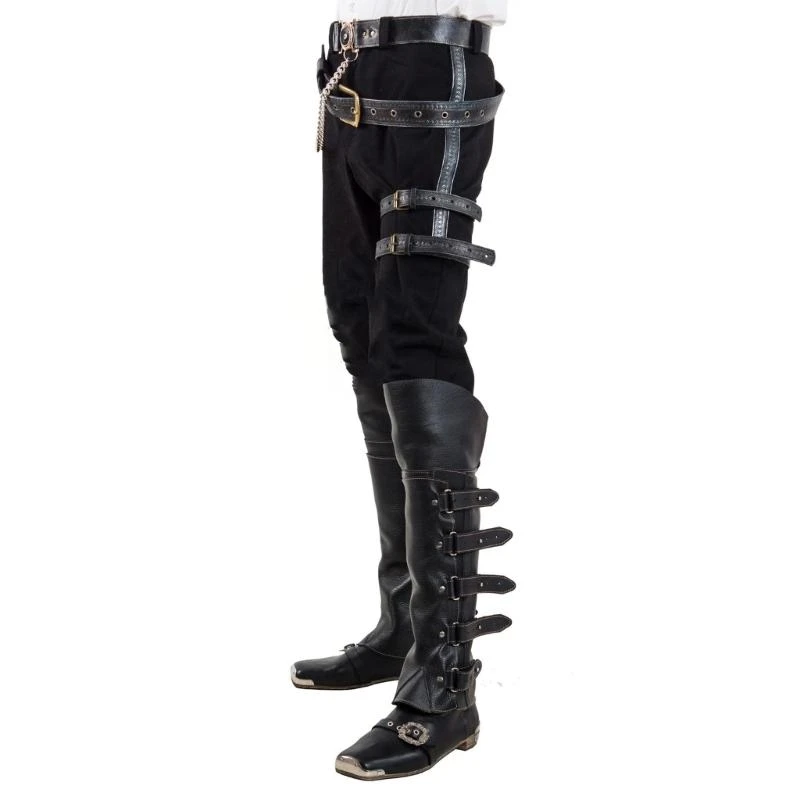 Medieval Gaiters Knight Boot Covers Spats Leathers Leg Guard Ranaissance Costume 15UB