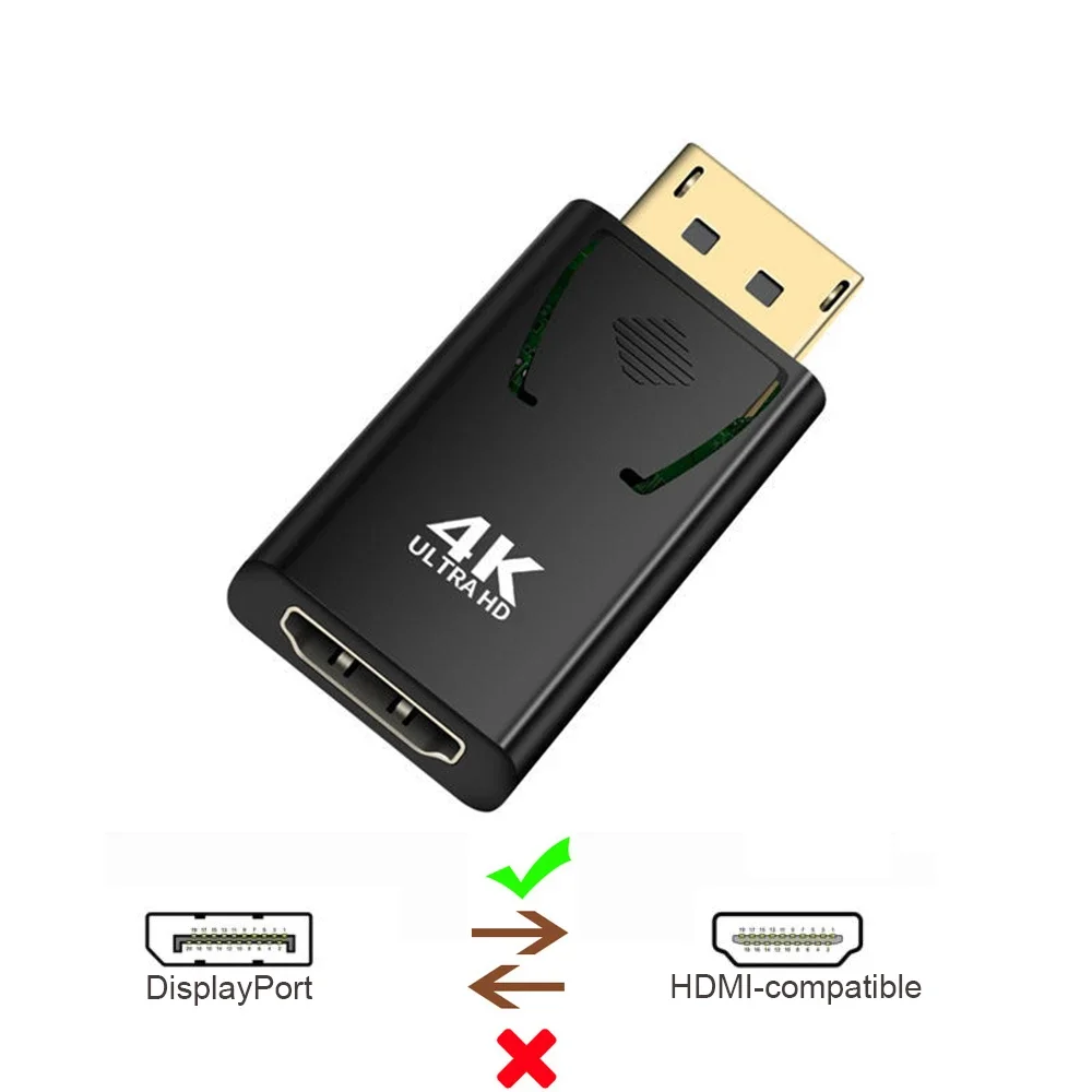 DP To HDTV 4K Connector DisplayPort DP Male to HDMI Female Adapter Converter Video Audio Plug Switch For Computer TV Laptop