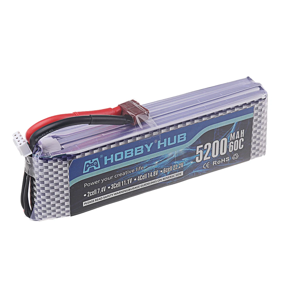 2S/3S/4S/6S 7.4v 11.1v 14.8v 22.2v 5200mah Lipo Battery 60C For RC Toys Car Truck Boats Drone Helicopter Parts With XT60 T Deans