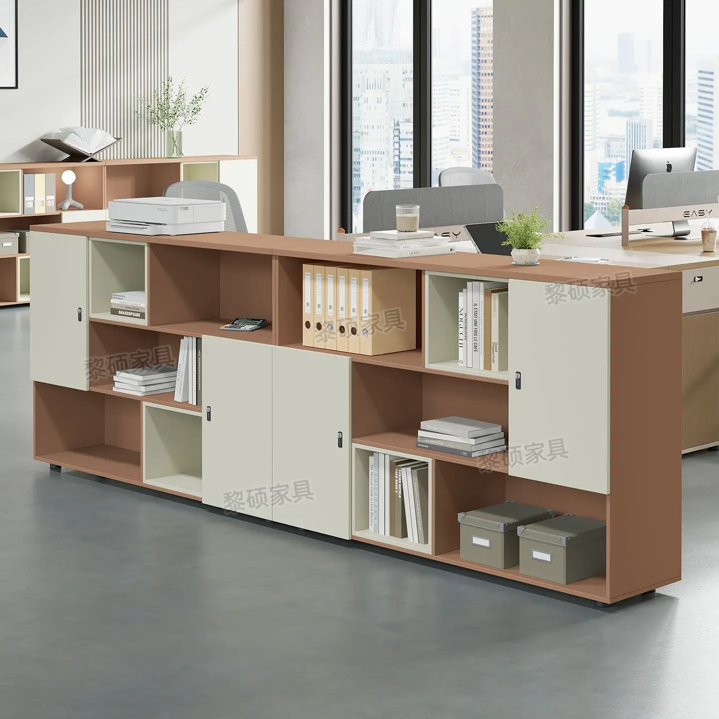 File Locker Wooden Locked Floor Confidential Cabinet Office Bookcase