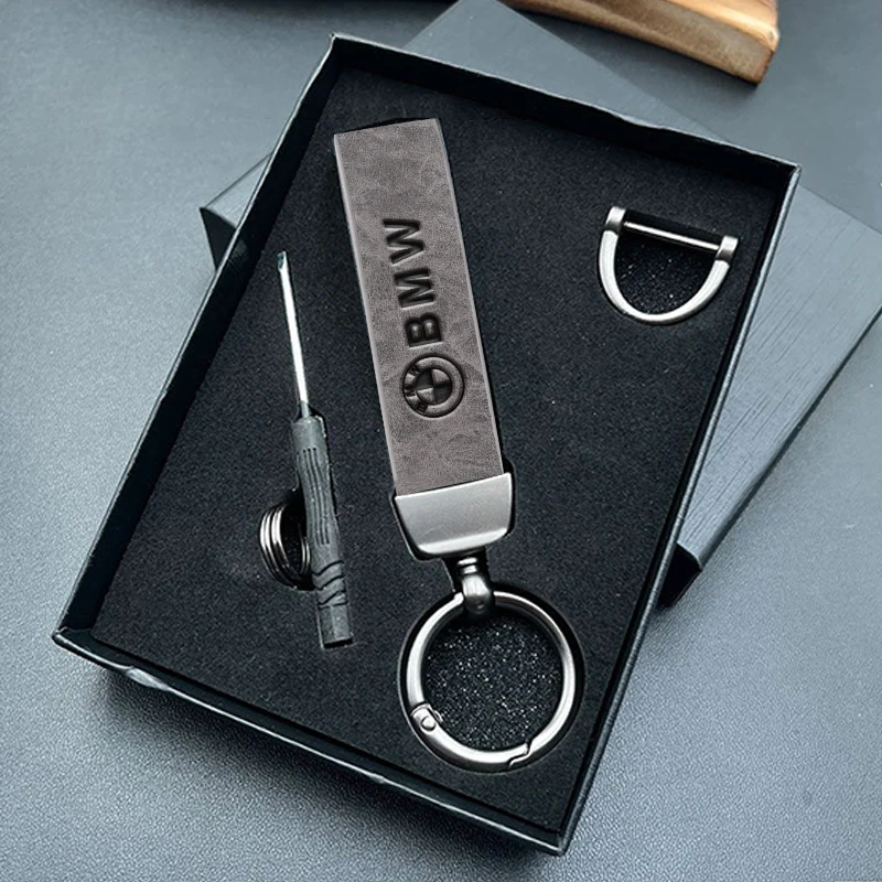 Leather Zinc Alloy Car Keychain Key Ring For BMW X1 X2 X3 X5 X4 X6 X7 G30 G20 G32 G11 G12 F40 F30 F20 F10 F34 F07 accessories view 4
