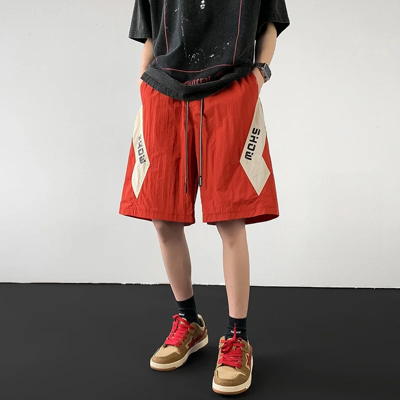 

Мужские летние тонкие спортивные брюки American Sle Baskeall, быстросохнущие, в японском стиле, оверсайз, большие размеры, повседневные...