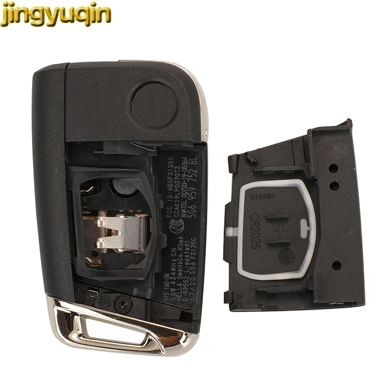 Jingyuqin Chiave Auto Chiave A Distanza 434Mhz di Controllo 5C Chip Per VW TAYRON T-ROC Tiguan Vibrazione Keyless-Go Fob 5G6959752 BL Genuino Parte