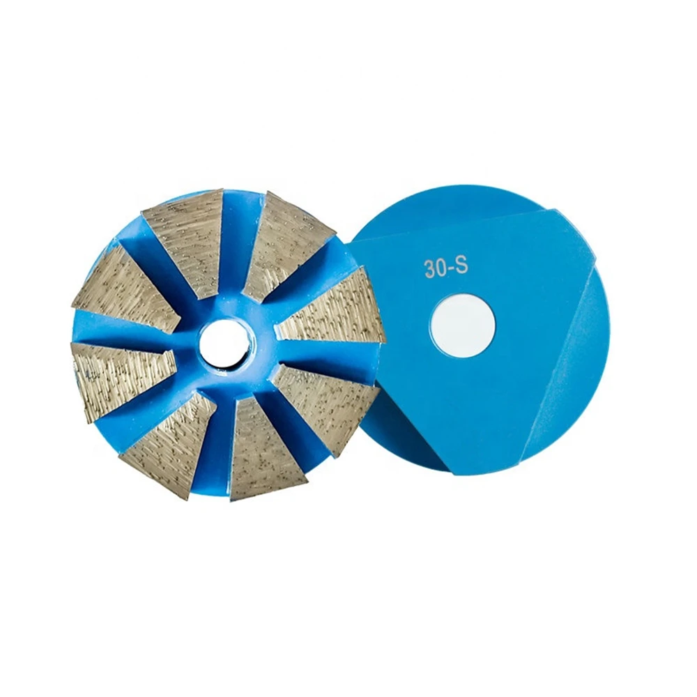 GD60 Triangle EZ Change Quick Lock Floor Grinding Pads 4 Inch Diamond Stone Grinding Disc Metal Polishing Puck for Concrete 9PCS