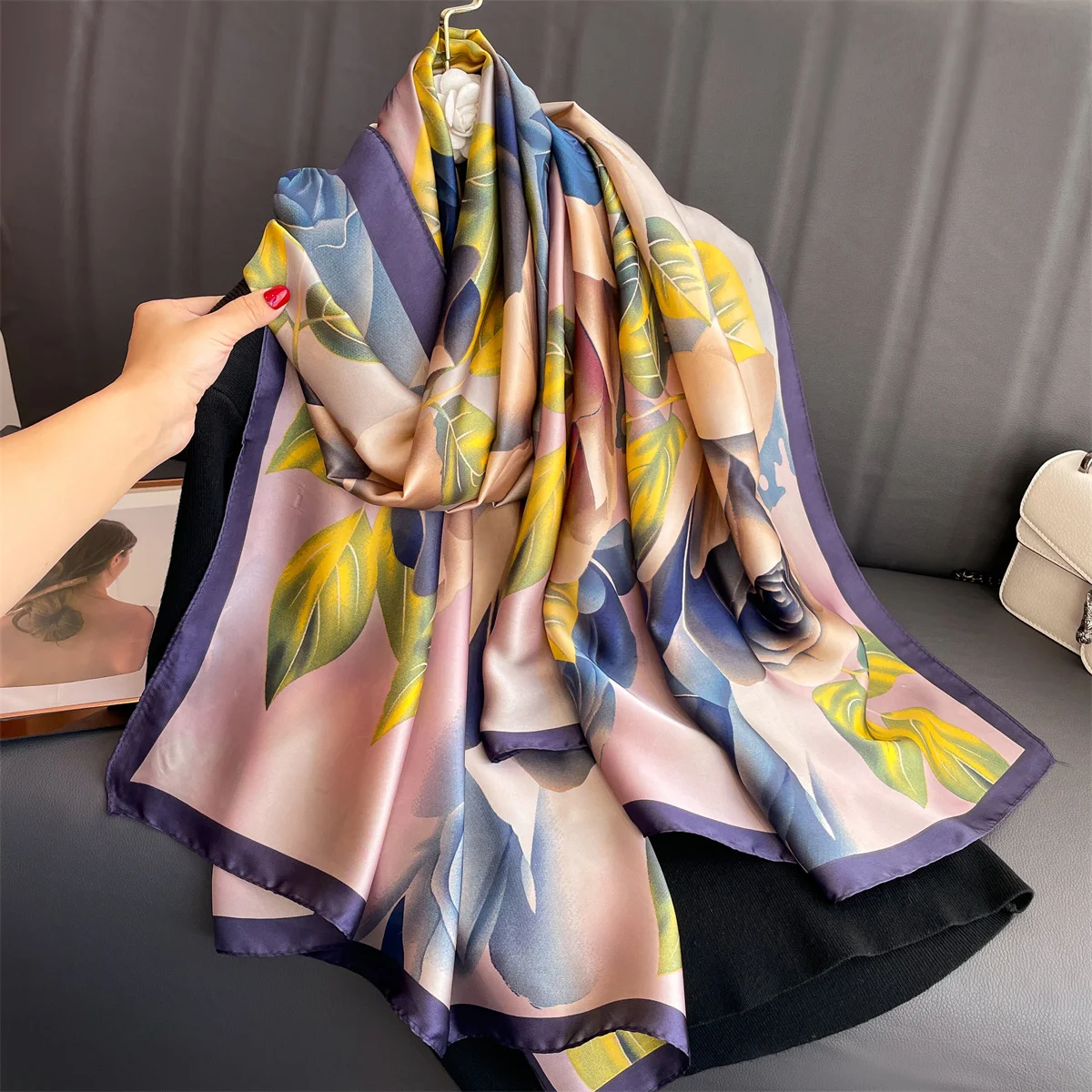 Luxury Brand Scarf Spring Summer Women Beach Sunscreen Fashion Party Shawl China Quality Silk Lady Popular Print Scarves Hijab