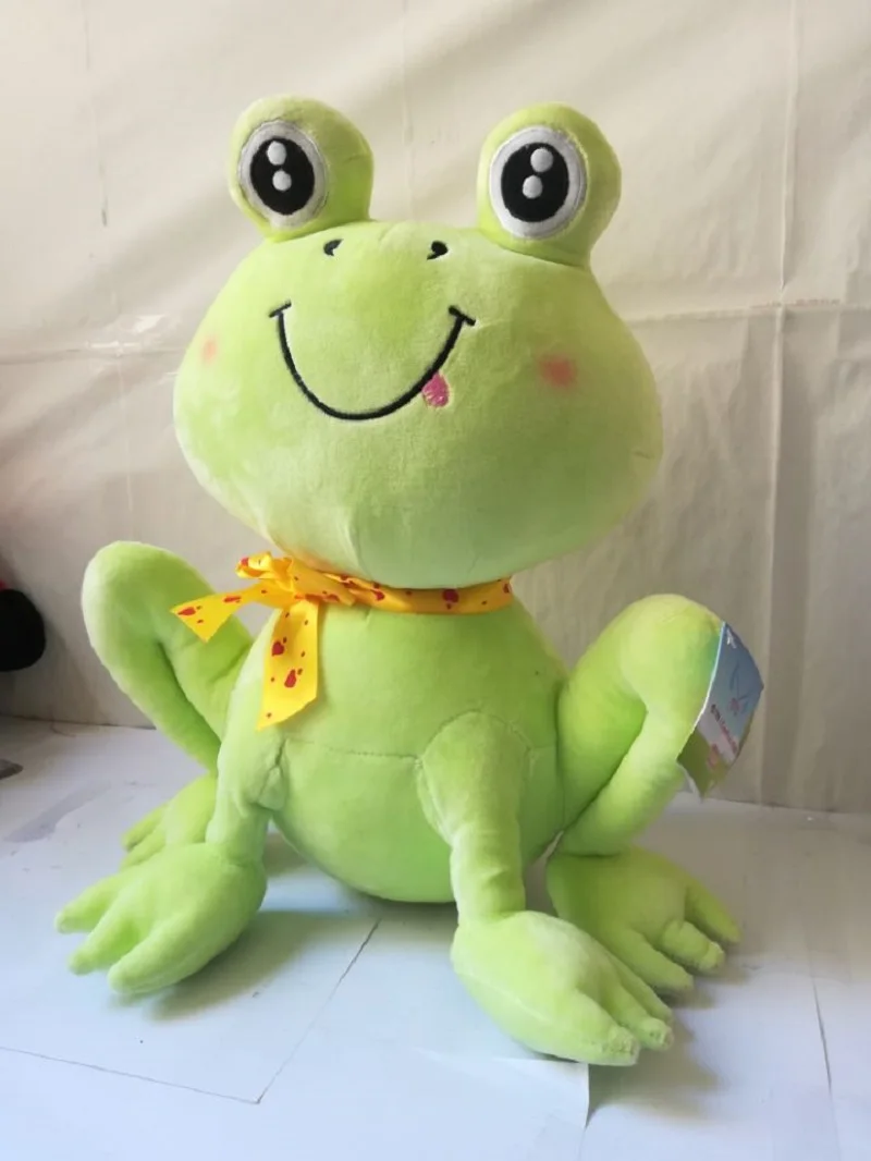 

cute plush frog toy squating green frog doll gift about 35x30cm