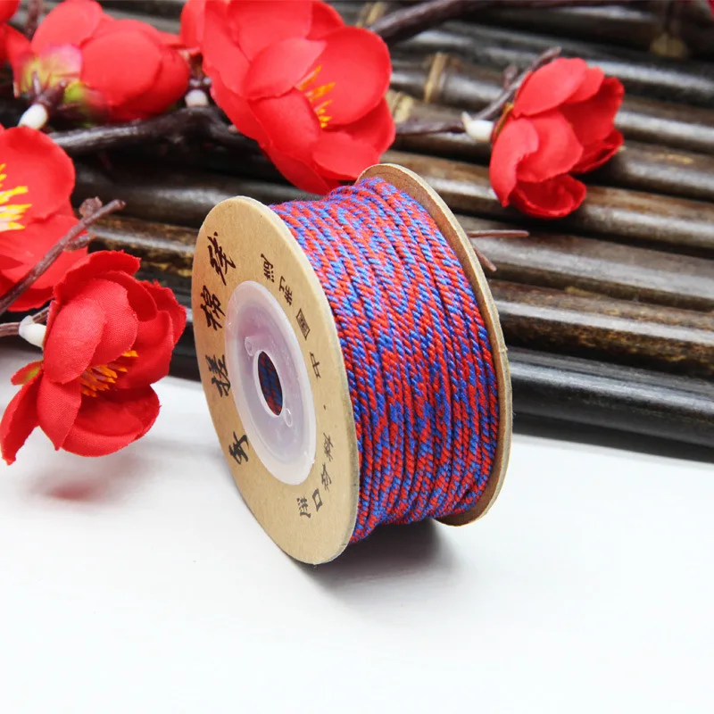 1mm-1.5mm 30meters Tibetan Hand Rub Cotton Cord for Tassel Hand Twisted Threads for Making Bracelets Malas Colorful  Rope