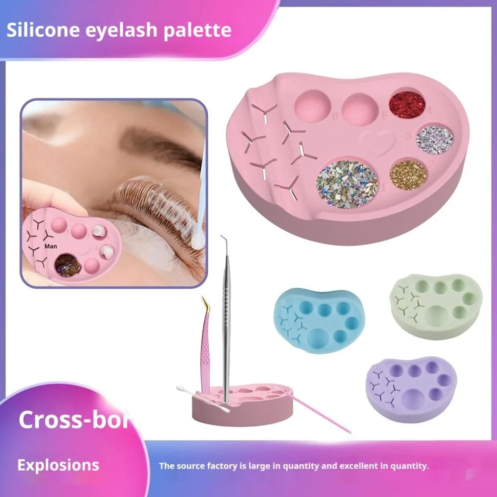 Practical Eyeshadow Silicone Eyelash Palette Eyeline Reusable Gel Foundation Mixing Tray Portable Cosmetics Makeup Tools Women