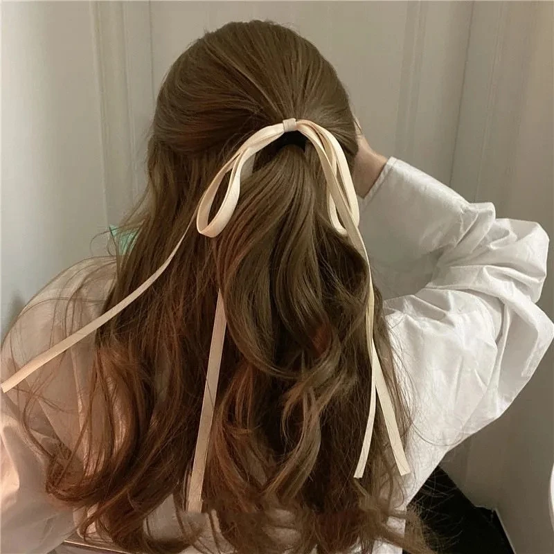 Lystrfac-Diadema elástica con lazo largo para mujer y niña, accesorios para el cabello