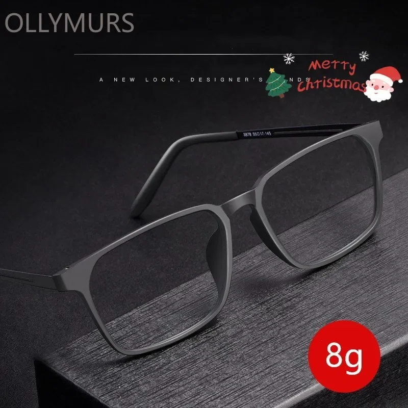 

OLLYMURS ультралегкие гибкие очки TR90 из чистого титана с большим лицом, модная оптическая оправа для очков по рецепту для мужчин и женщин