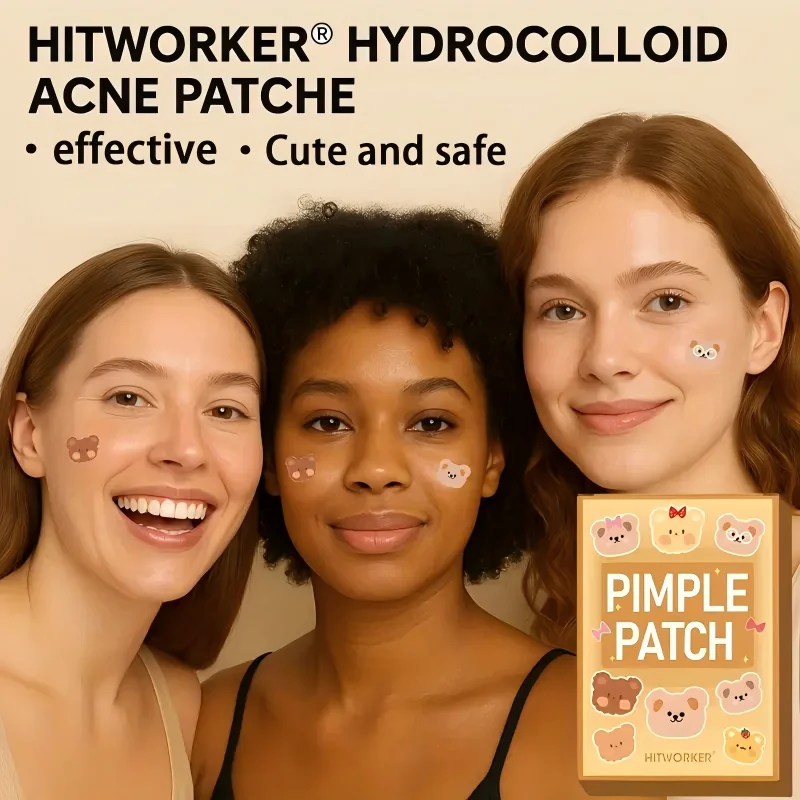 100/60/40 قطعة من فيلم وملصقات غطاء رقعة الدب اللطيف من HITWORKER - تصميم حيوان لطيف عديم الرائحة، يستخدم لتزيين الوجه