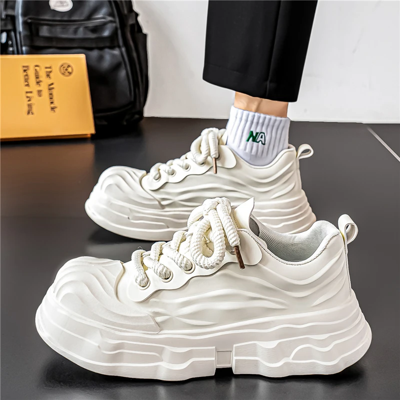 

Men's Summer 2026 Fashionable Heightening Thick Bottom Casual White Versatile High Aesthetic Trendy Shoes Outdoor Leisure Shoes