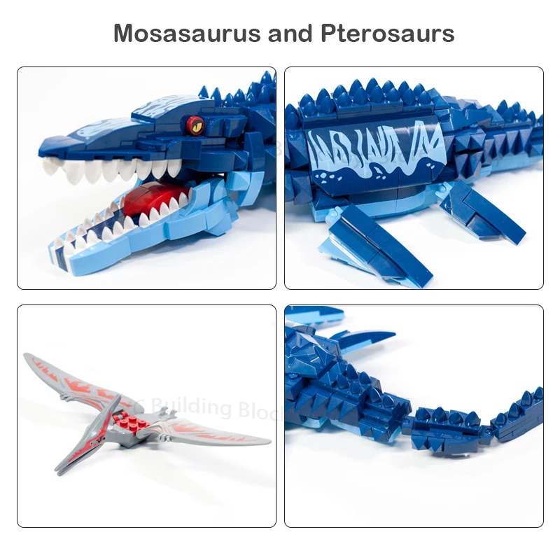 Ideas Dinosaur Ship Escape From Mosasaurus Toys Building Block Deformable Aircraft Puzzle Bricks Educational Sets Children Gifts