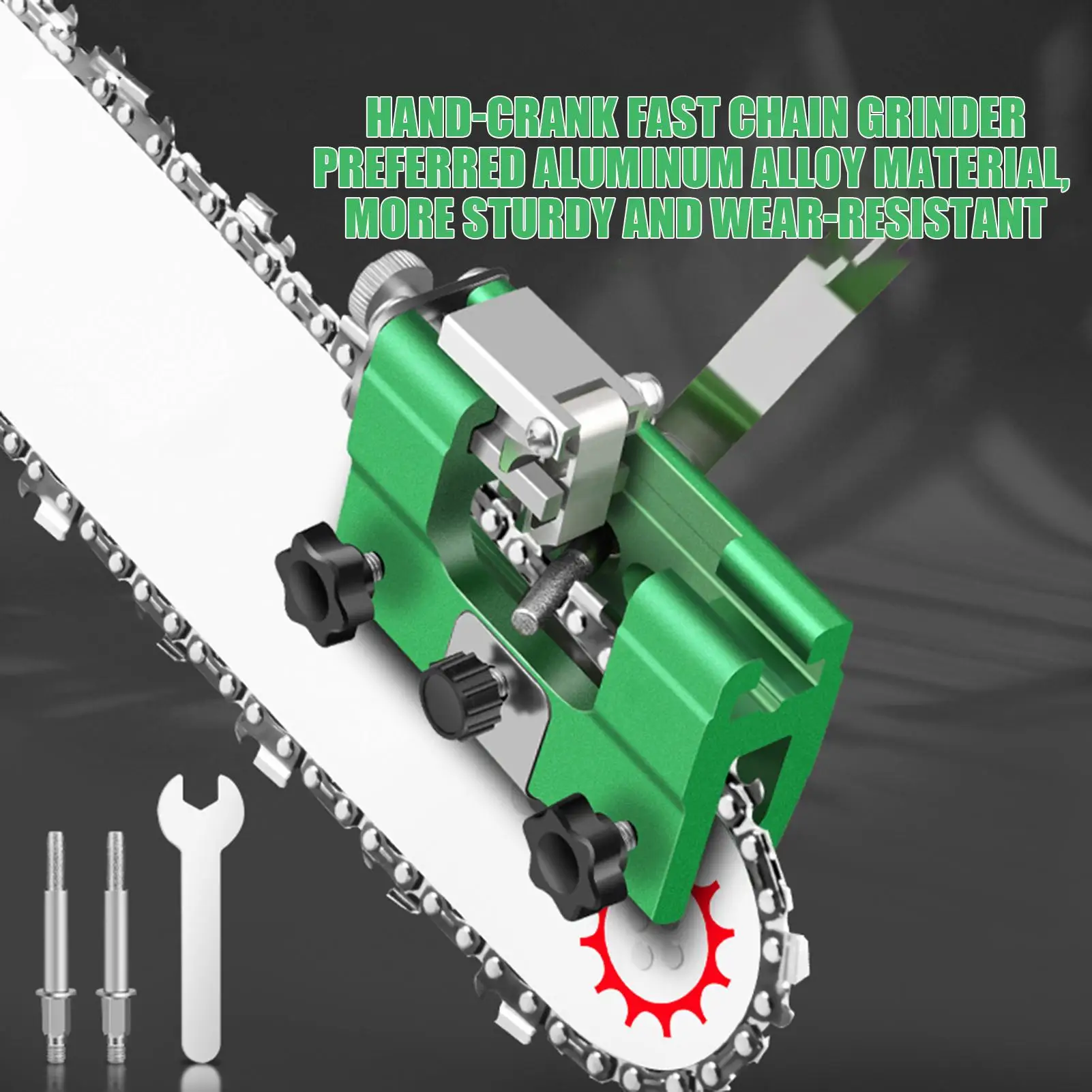 

Chainsaw Sharpener Manual Chainsaw Teeth Sharpener Hand Crank Chain Saw Sharpening Machine Rustproof for Woodworking Carpentry