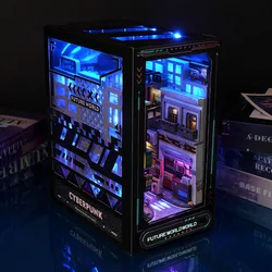 Case Book Nook Kit DIY Dollhouse Booknook Touch Light with Light Furniture Children's Birthday Gifts Creative toys  Bookshelf