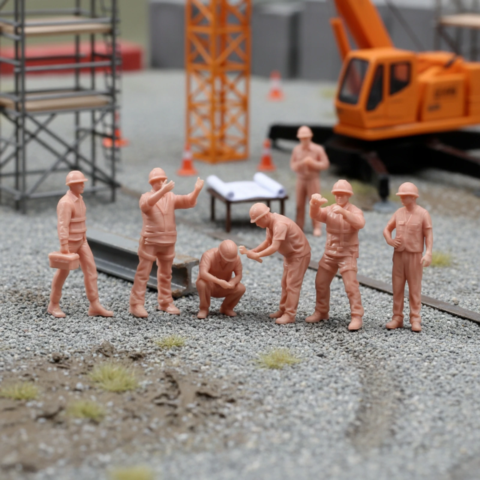 6 Pieces Miniature Construction Worker Figures Plastic Miniature Construction Worker Figurines Diorama Figures Realistic