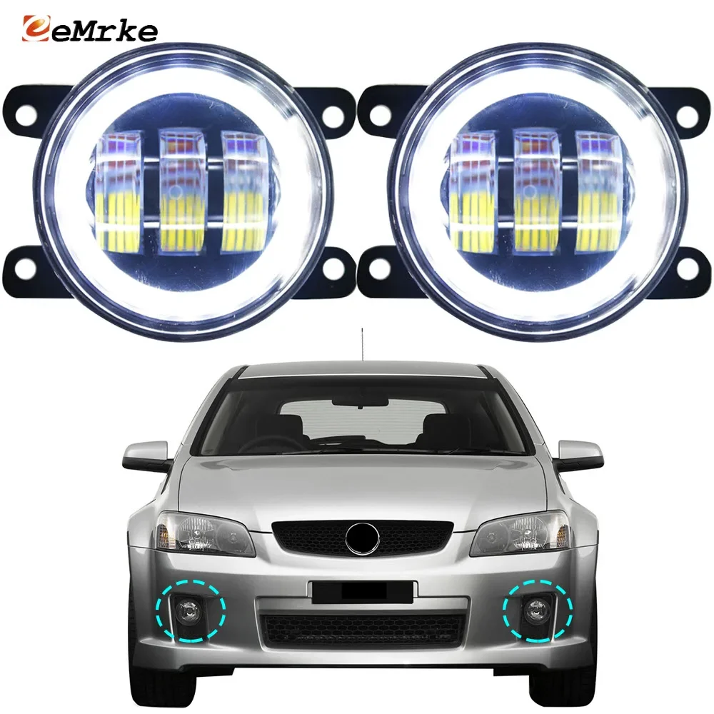 LED Fog Lights for Holden Commodore SS VE V /SV6 Serie 1 2006-09/2010 Car PTF Lens Yellow Signal Light + White DRL Ring Car Lamp