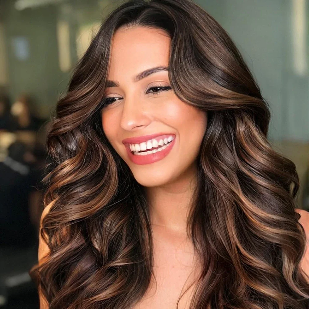 

Длинные 28 дюймов 5x5 шелковая основа, яркие коричневые волны, еврейские человеческие волосы с детскими волосами, HD кружевные европейские волосы, предварительно выщипанные, бесклеевые, на каждый день