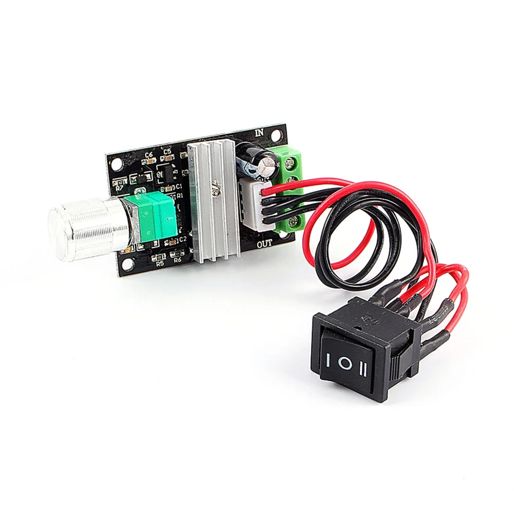 6‑28V Input Voltage DC Motor Speed Controller 80W Power Capacity 3A Current Rating PWM Motor Controller Pulse Width Modulation