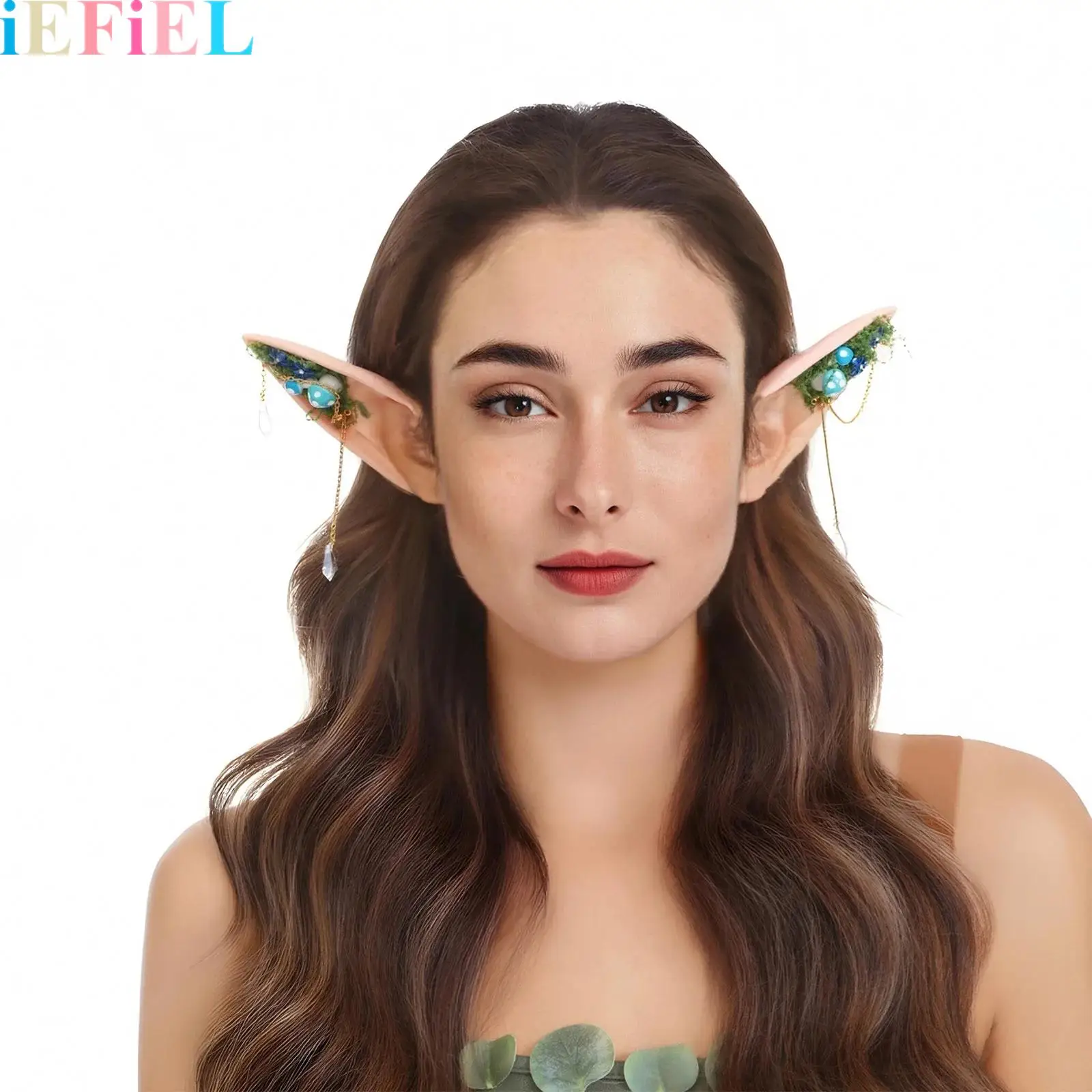 

1Pair Halloween Elf Ears Mushroom Decorative Artificial Fairy Angel Ears for Masquerade Anime Fairy Cosplay Costume Accessories