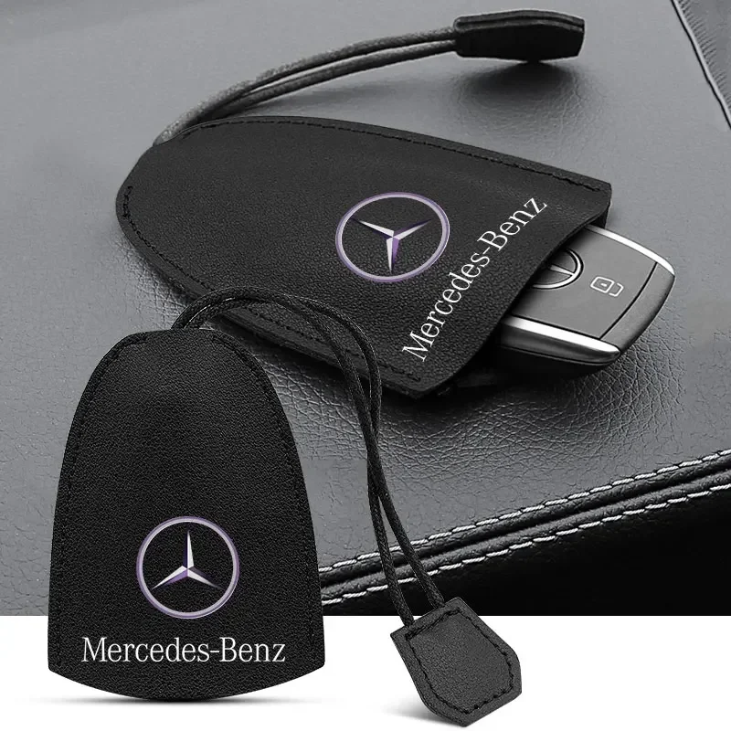 1pcs Large Capacity Key Case Cover Soft PU Leather Prevents Key Loss and Scratches Suitable For Mercedes Benz B/C/E/S Clase