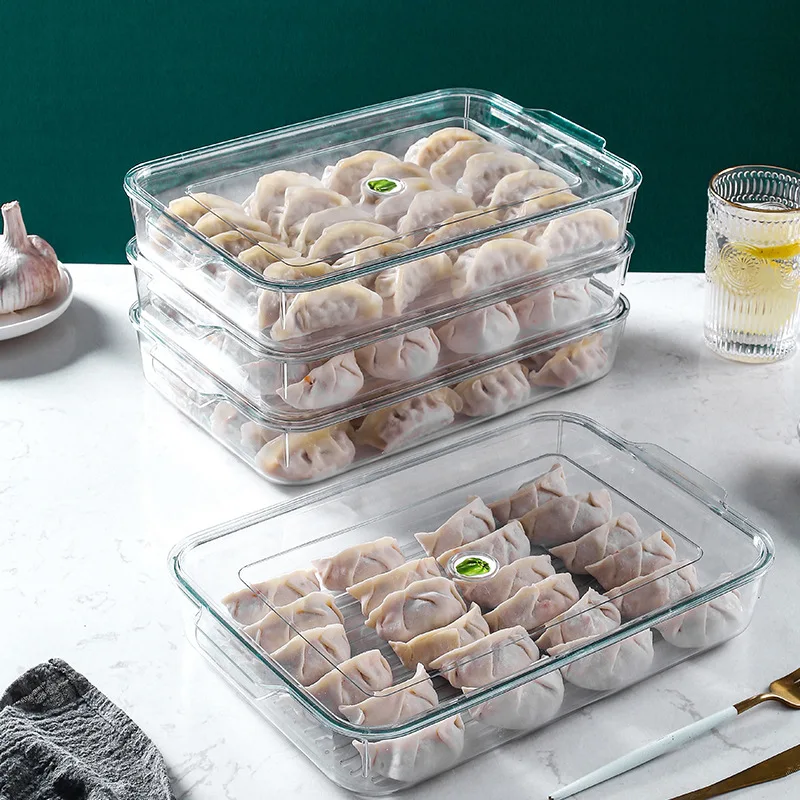 

Refrigerator Refrigerated Dumpling Box Dumplings Kitchen Storage Box Frozen Fresh Fruit Vegetable Quick-frozen Non-stick Plate