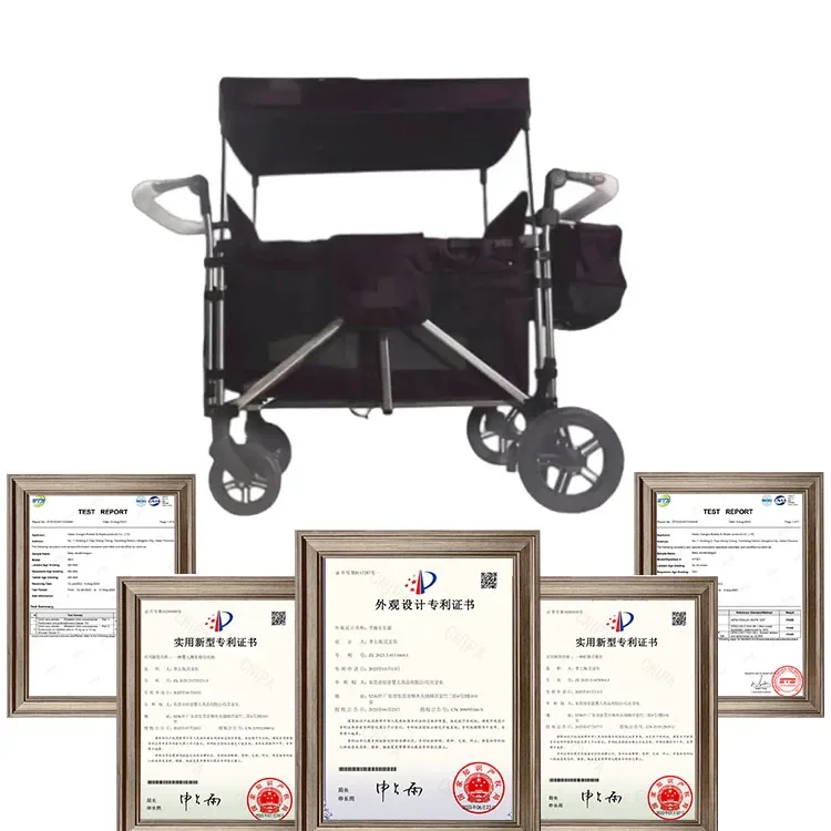 Pull And Push Wagon Stroller Secure Baby Or Big Kids Wagon Stroller With Canopy Cup Holder And Umbrella Canopy Wagon