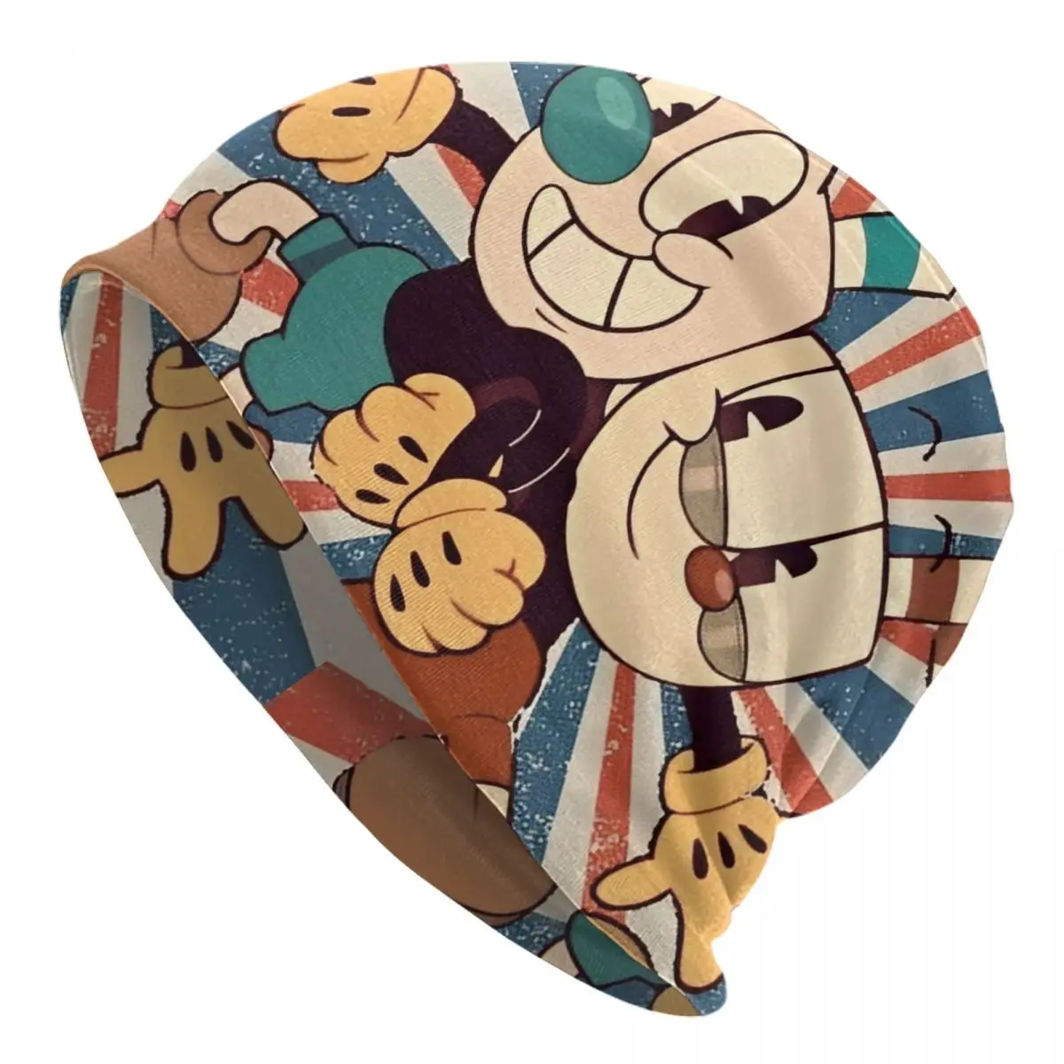Cuphead And Mugman Caps Shooting Game Cuphead Cool Adult Outdoor Skullies Beanies Hat Summer Warm Head Wrap Bonnet Hats