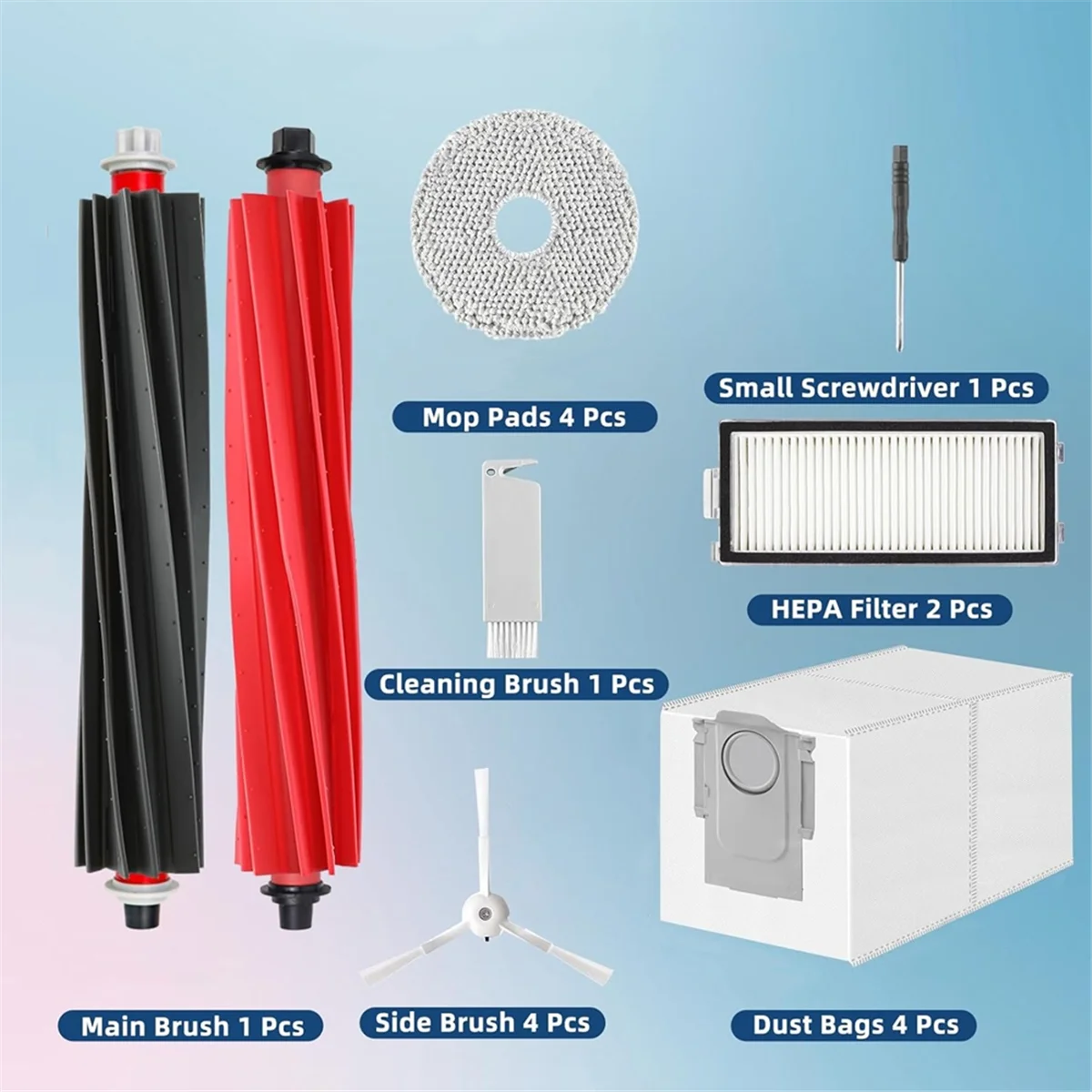 

A66Z Replacement Kit for Roborock Q Revo Master, Qrevo Slim Robot Vacuum Main Side Brush Mop Cloth HEPA Filter Dust Bag